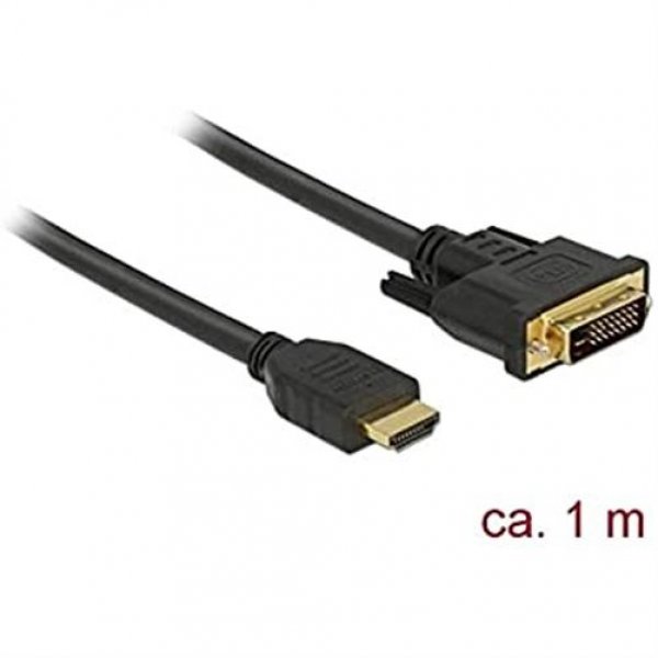 Delock Kabel HDMI > DVI 24+1 bidirektional 1.00m schwarz