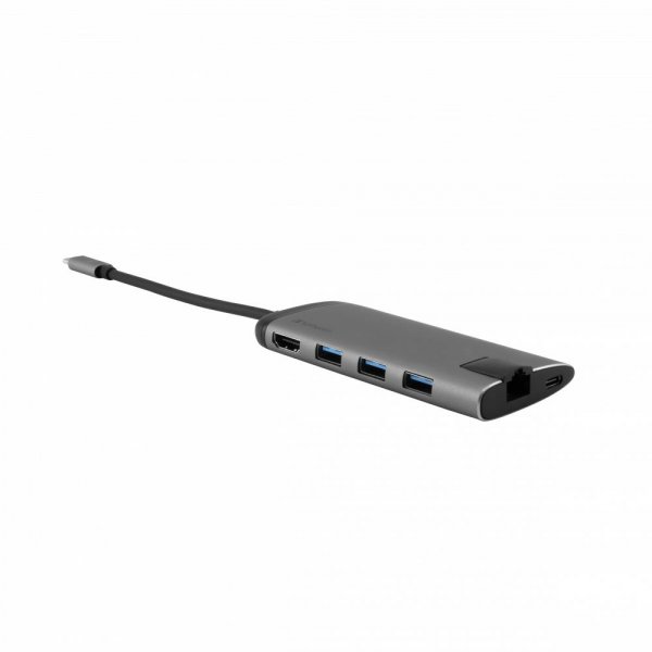 Verbatim USB-C Multiport-Hub Adapter USB 3.0 HDMI Gigabit Ethernet SD/microSD 15 cm Kabel