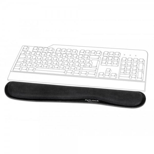 Delock Flexible Soft Handgelenkauflage für Tastatur/Notebook Schwarz Weiche Gel-Füllung