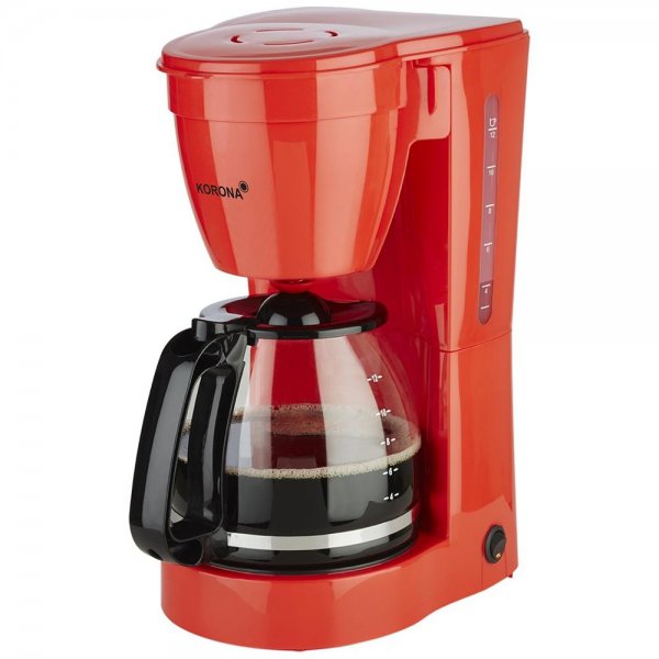 KORONA Kaffeemaschine Rot mit Glaskanne Filter-Kaffeeautomat für 12 Tassen 800W 1,5l Filterkaffee