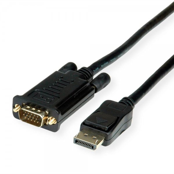 VALUE Kabel DisplayPort-VGA-Kabel DisplayPort-Stecker an VGA-Stecker schwarz 3 m