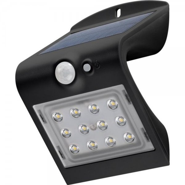 Goobay 45801 LED Solar-Wandleuchte mit Bewegungsmelder 1,5 W 220 lm schwarz