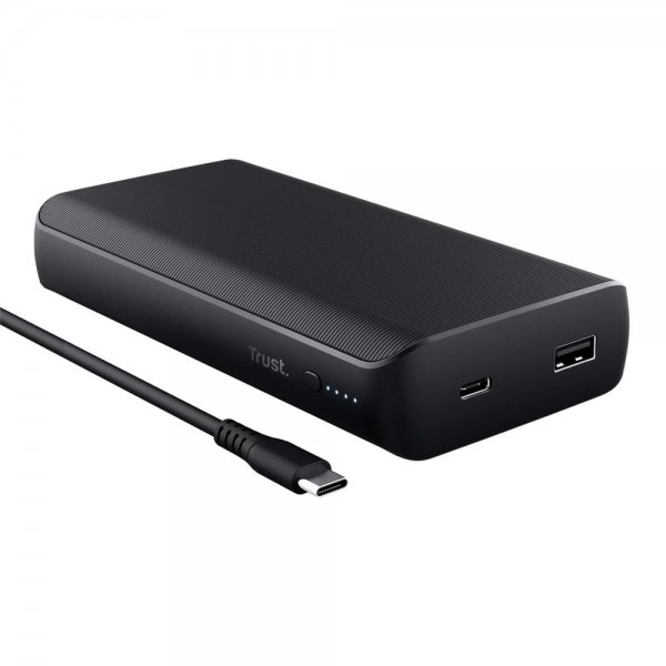 Trust Laro 65 W-Powerbank für USB-C-Laptop mit Schnellladefunktion, Power Delivery, Quick Charge 3.0