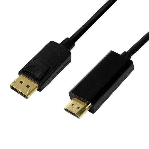 LogiLink CV0126 DisplayPort-Kabel, DP/M zu HDMI-A/M, 4K/30 Hz, schwarz, 1 m
