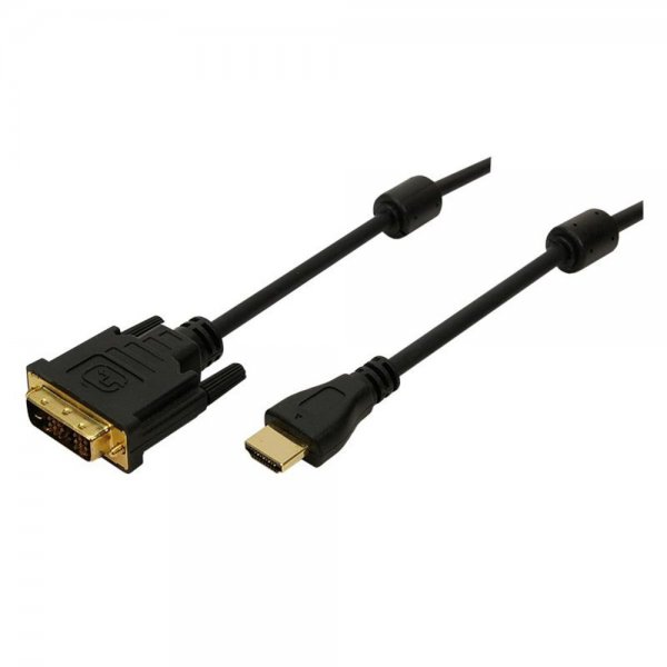 LogiLink CH0015 HDMI > DVI D / DVI D > HDMI Kabel vergoldete Kontakte HDTV HD 5m