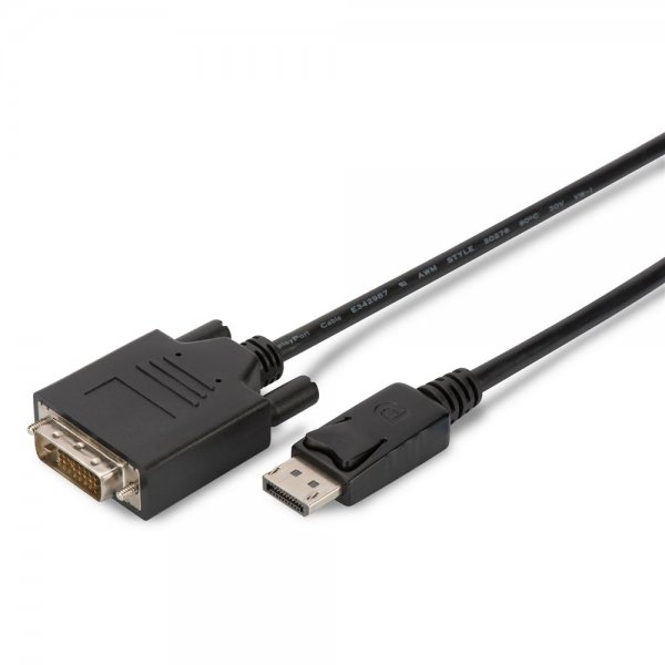 DIGITUS DisplayPort Adapterkabel DP - DVI (24+1) St/St 2.0m schwarz