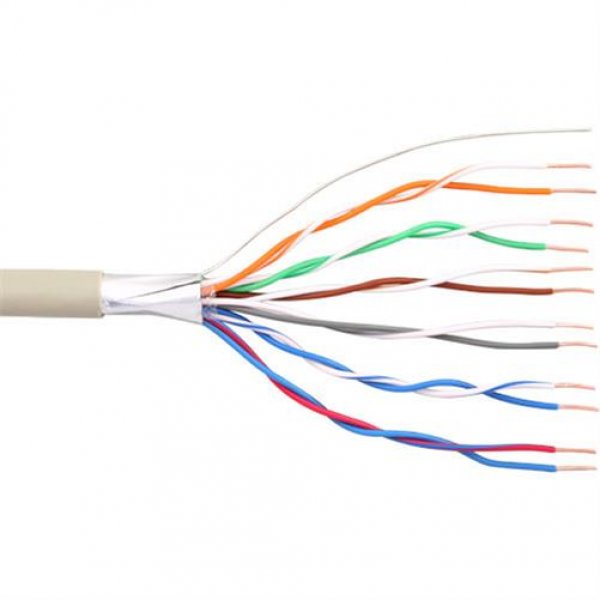 InLine Telefon-Kabel 12-adrig 6x2x0,6mm zum Verlegen 25m Ring Verlegekabel Anschlusskabel Beige