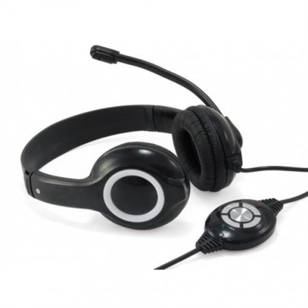 Conceptronic USB Stereoheadset Kopfhörer mit flexiblen Mikrofon Schwarz VOIP Chat