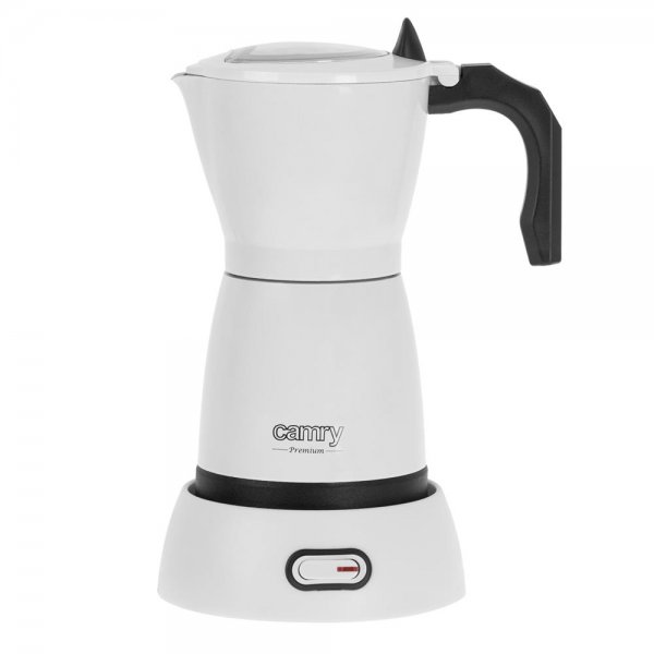 Camry CR 4415W Elektrische Moka Kanne elektrisch Espressokocher 6 Tassen weiß