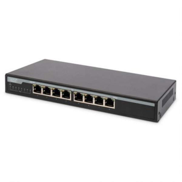 DIGITUS 8-Port Gigabit Ethernet PoE Desktop Switch 10/100/1000 Mbps Netzwerk-Switch