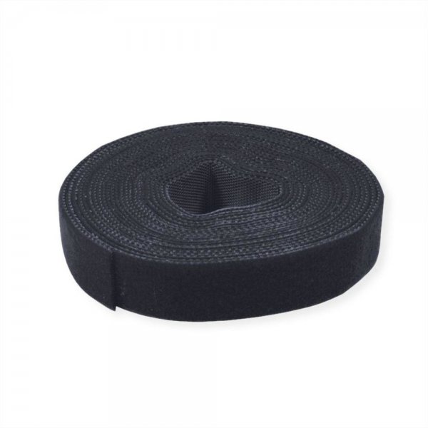 VALUE Klettband auf Rolle schwarz 10 mm breit und 25 m lang Kabelmanagement