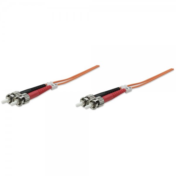 Intellinet LWL-Kabel Glasfaser ST/ST OM2 Duplex Multimode 3 m orange 470070