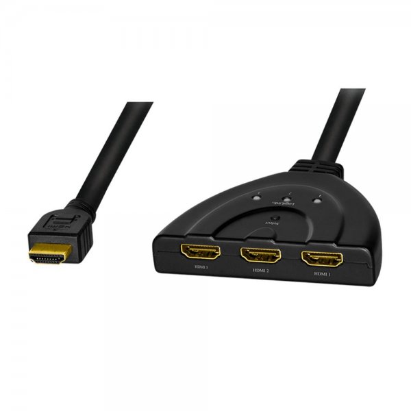 LogiLink HD0040 HDMI-Switch, 3-port, bidirekt (1x3/3x1), 4K/30 Hz, CEC, Pigtail