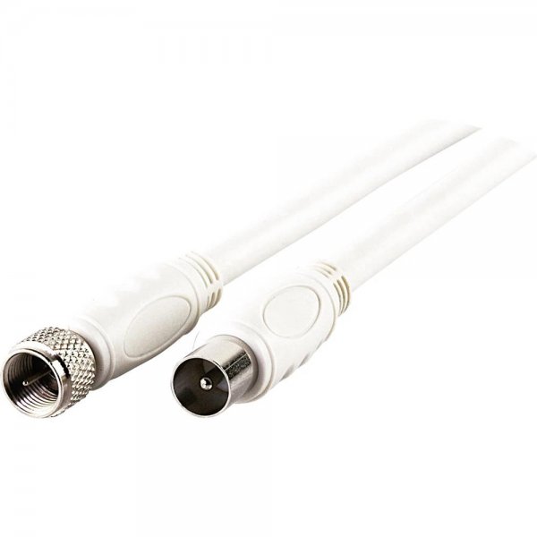 Schwaiger SAT/Antennen Adapterkabel 90 dB 5m weiß Anschlusskabel F-Stecker an IEC-Stecker
