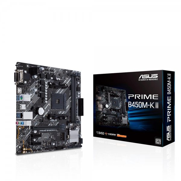 ASUS Prime B450M-K II Mainboard Sockel AM4 mATX AMD Ryzen DDR4-Speicher M.2 SATA 6Gbit/s USB 3.1