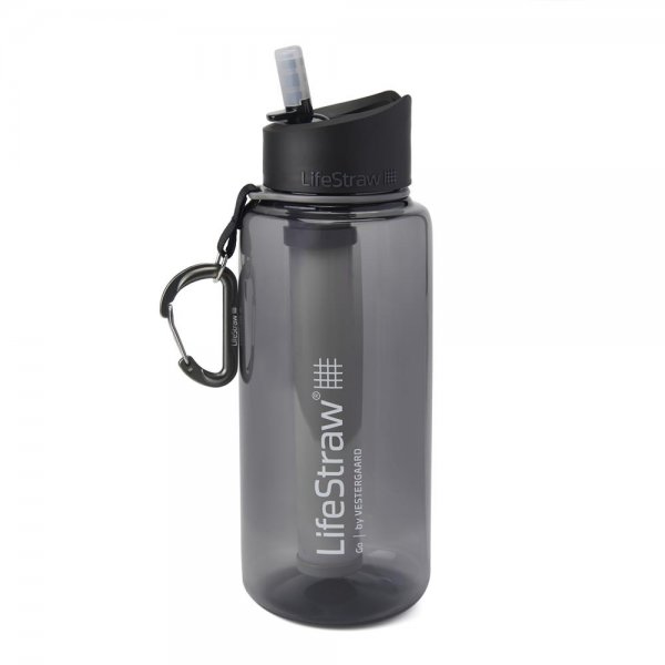 LifeStraw Go Trinkflasche mit 2 Stufen Filter 1 l Grau Wasserfilter Trinkwasserfilter Wasserflasche