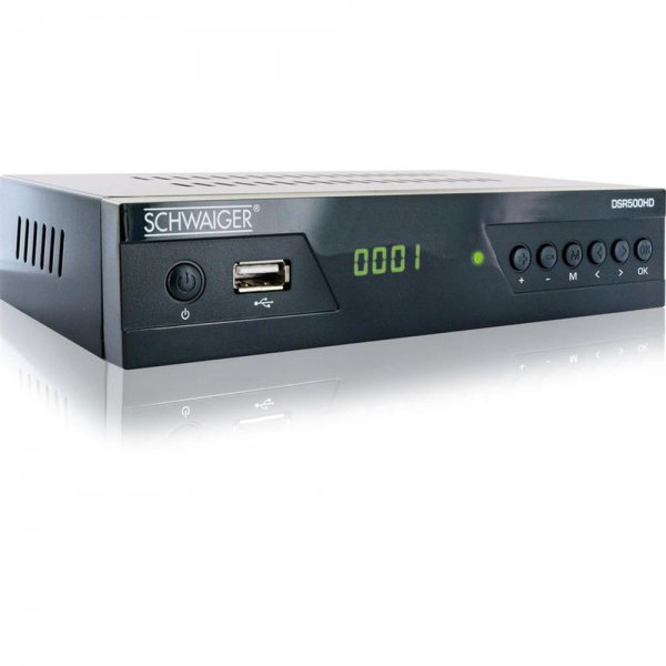 Schwaiger Satellitenreceiver DVB-S2 Full HD TV Fernseher Receiver schwarz HDMI Batterie Netzteil
