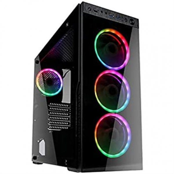 Kolink Horizon RGB Midi-Tower ATX PC-Gehäuse Tempered Glass Seitenfenster 4x 120-mm-RGB-LED-Lüfter