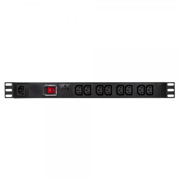LogiLink PDU8A02 19" Steckdosenleiste 8-fach IEC320 C13 mit ÜSS und Schalter