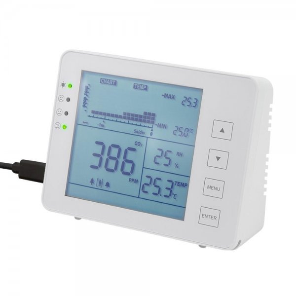LogiLink CO2-Messgerät mit Ampel Temperaturanzeige und Luftfeuchtigkeitsanzeige