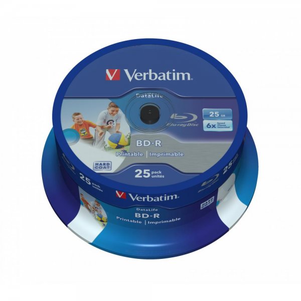Verbatim BD-R SL Datalife 6x 25GB 25er Spindel Blu-Ray-Disks Rohlinge bedruckbar