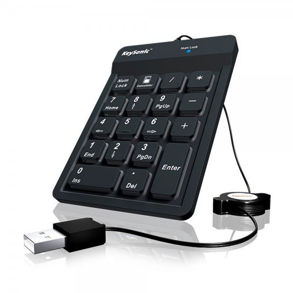 Keysonic ACK-118BK Numerische Tastatur aus Silikon IP64 USB Nummernblock