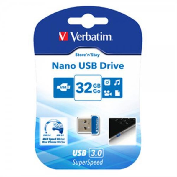Verbatim (98710) Nano USB Drive 3.0 Store n Stay 32GB USB Speicher Stick