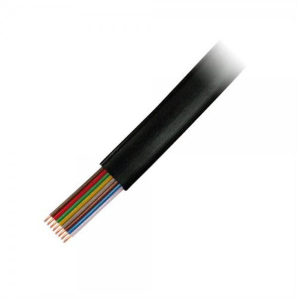LogiLink Telefonkabel flach 8-Adrig 100m 8x6x0.12mm schwarz Kabelmantel Verlegekabel Kabel *NEU*