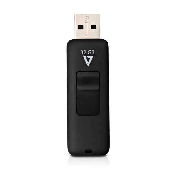 V7 32GB USB 2.0 Flash-Laufwerk mit Schiebemechanismus Schwarz