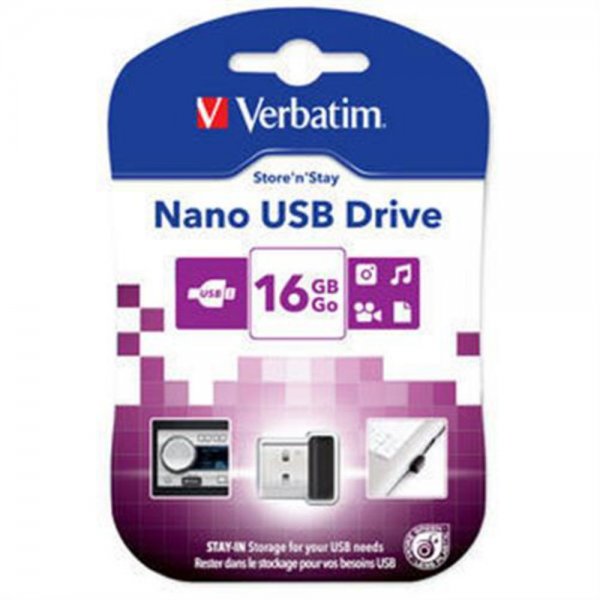 Verbatim (97464) Nano USB Drive 2.0 Store n Stay 16GB USB Speicher Stick