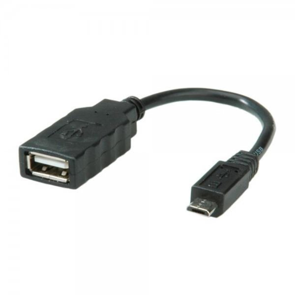 Roline 11.02.8311 USB 2.0 Kabel mit Typ A u. Micro B Anschluss OTG 0,15m schwarz