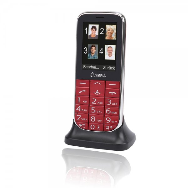 Olympia Joy II Großtasten-Mobiltelefon Rot Farb-LCD-Display Grosstastenhandy Seniorenhandy