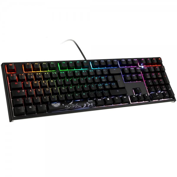 Ducky ONE 2 Backlit Gaming Tastatur MX-Silent-Red RGB LED schwarz CH-Layout