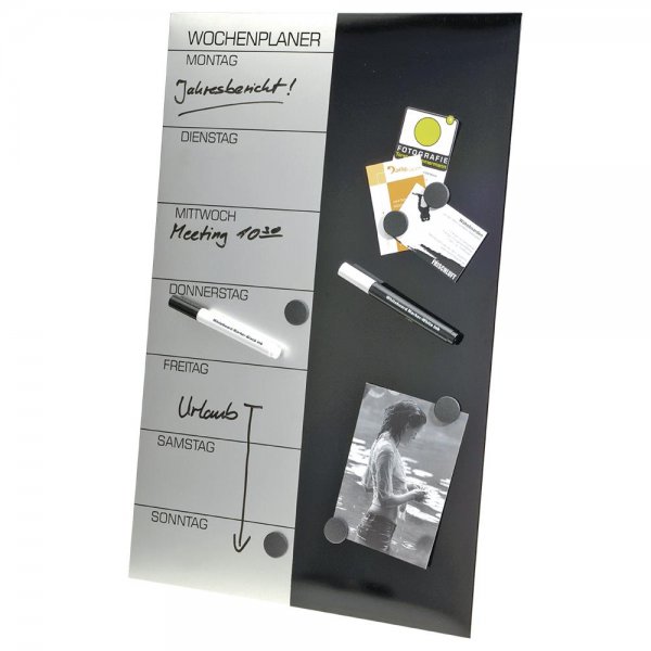 GENIE Schreibtafel inkl. Stifte Magnete Wandbefestigung 57 x 37 cm Magnettafel Whiteboard Wandtafel