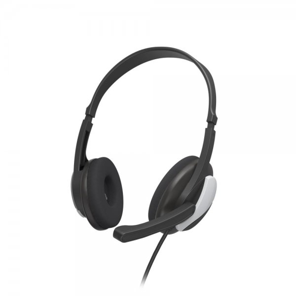 Hama PC-Office-Headset HS-P100 V2 Stereo Schwarz Kopfhörer kabelgebunden mit Mikrofon 3,5mm Klinke