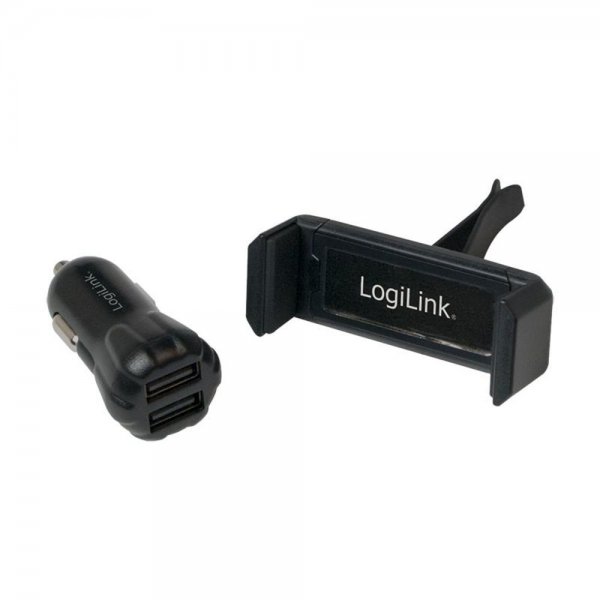 LogiLink PA0133 USB Kfz Ladegerät und Smartphone Halterung im Set