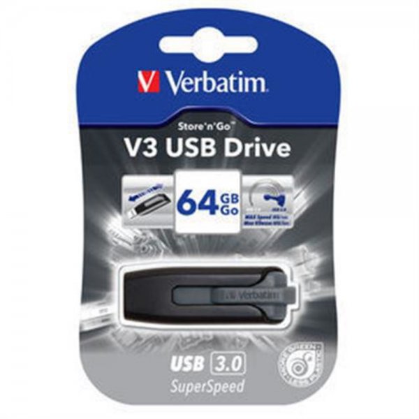 Verbatim (49174) Store n Go V3 USB Speicher Stick USB 3.0 64GB Schwarz