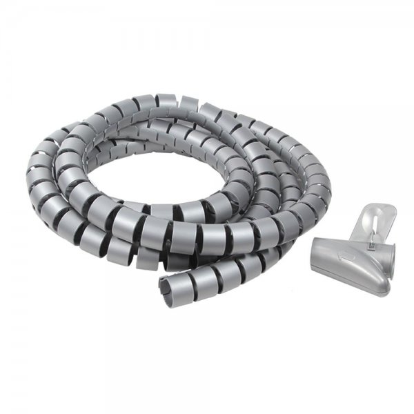 LogiLink Kabelschlauch (Spiral) + Werkzeug, grau, AD: 25 mm, 2,5 m