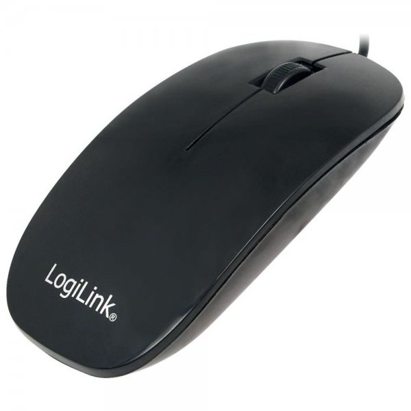 LogiLink ID0063 Computermaus USB Anschluss Optisch flaches Design Slim schwarz