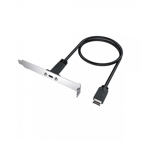 GRAUGEAR Type-C Buchse zu A-Key Adapter mit PCI Blende Slot 2x2 USB-C 3.2 Gen2 20 Gbit/s 50 cm Erweiterungskabel