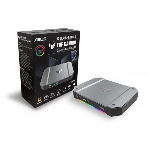 ASUS TUF Gaming Capture Box (CU4K30) Streaming Box bis zu 4K bis zu 240Hz 2x 3,5mm-Anschluss RGB