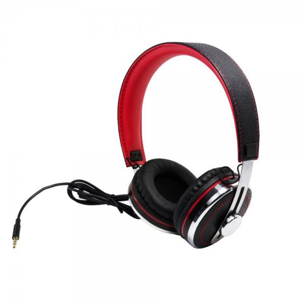 Typhoon TM028 RockStar Stereo Headset mit Freisprechfunktion Leder schwarz rot