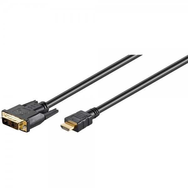 Goobay 51580 DVI-D/HDMI Kabel vergoldet Stecker > Stecker 2 m Schwarz