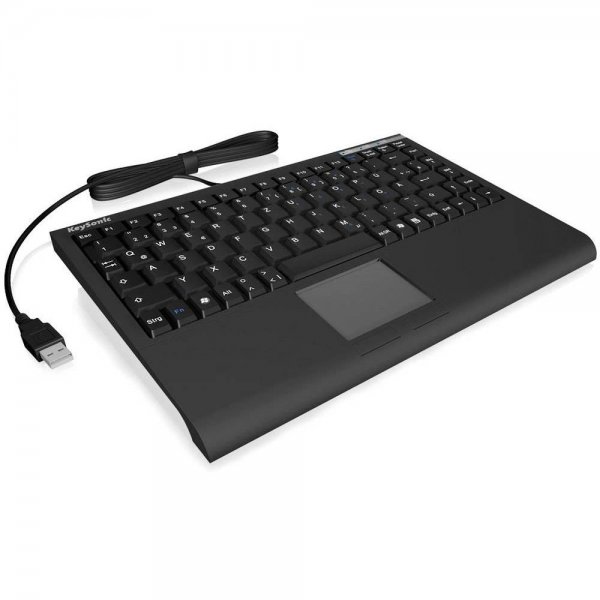 Keysonic ACK-540U+ US-Layout Mini Tastatur mit Smart-Touchpad SoftSkin QWERTY