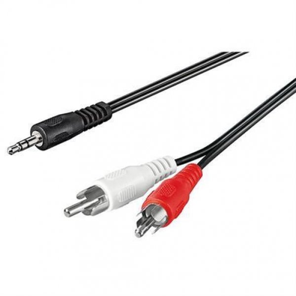 Goobay Audio Adapterkabel AUX 3,5 mm Klinke zu 2x Cinch-Stecker 1,5m Schwarz
