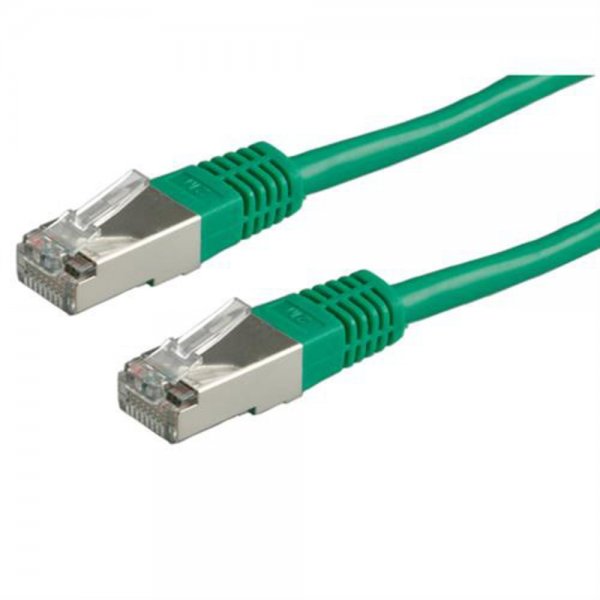 ROLINE Patchkabel Cat5e FTP 200cm Netzwerk LAN Kabel Grün 2m geschirmt