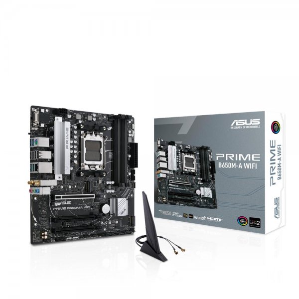 ASUS Prime B650M-A WIFI Gaming Mainboard Sockel AMD AM5 Ryzen 7000 micro-ATX DDR5 PCIe 5.0 WiFi 6