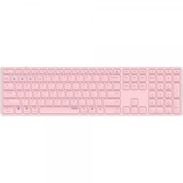 Rapoo E9800M kabellose Tastatur Pink flaches Aluminium Design DE-Layout QWERTZ