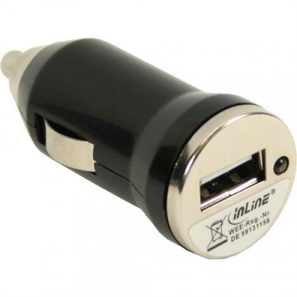 InLine USB KFZ Ladegerät Stromadapter, 12/24VDC zu 5V DC/1A, Mini