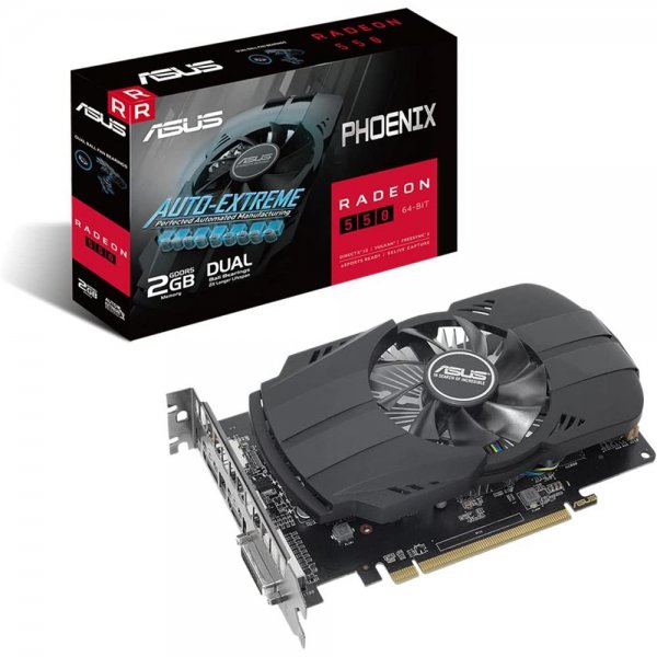 ASUS PH-550-2G Phoenix AMD Radeon 550 2G GDDR5 Gaming Grafikkarte PCIe 3.0 GDDR5 HDMI DisplayPort DVI-D